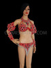 Stunning Black Stone Studded Red Samba Bra And Thong