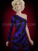 Shimmering Black Purple Sequin Asymmetrical Catsuit