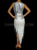 Silver Sequin Take Me Home Cher Fringe Asymmetrical Dress