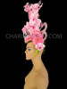 Gorgeous Pink Flower Headdress With Silver Crystals