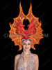 Red And Orange Fire Lava Drag Queen Headdress And Backpack