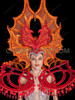 Red And Orange Fire Lava Drag Queen Headdress And Backpack