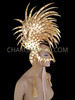 Golden Punk Spiky Drag Queen Mohawk Head Dress