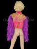 Beautiful Showtime Jacket With Purple Fuchsia Feather Sleeves