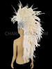 Large OFF White Feathered Mohawk Head Dress