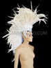 Large OFF White Feathered Mohawk Head Dress