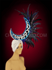 Blue Moon Headdress With Black Smooth Feathers