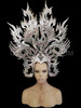 Silver Dragon Style Headdress For Drag Queen And Show Girl