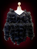 Black Over Sized Jacket With Ruffles All Over For Drag Queen