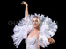 White Crystallized Ostrich Feathered Diva Showgirl Headdress & Organza backpack