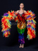 Rainbow Gay Pride LGBT Leaf and Fire Inspired Ruffle Boa