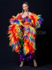 Rainbow Gay Pride LGBT Leaf and Fire Inspired Ruffle Boa