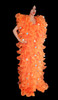 Sleeveless Orange Organza Drag Queen Stage Coat With Silver Sequins