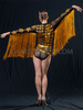 Black Mesh Leotard with Golden Stars and Tassels sleeve