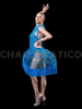 Blue Sequin Leotard and Crystallised Cage Skirt Set
