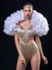 Extravagant White Ruffle Organza boa Shrug