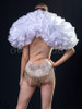 Extravagant White Ruffle Organza boa Shrug