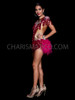 Fuchsia Diva Boa Leotard With Feather Tail And Silver Sequins