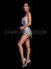 Disco Diva Silver Sequinned Leotard with Silver Beaded Fringes