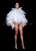 Angelic White Shimmering Organza Feather-Shaped Ruffled Diva Jacket