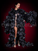 Plush Ruffle Organza Drag Queen Coat with Large Star Sequins
