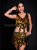 Gold Teardrop Sequin Bachata Salsa Dance Dress