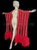 Red Sequin Drag Queen Feather Cape Coat