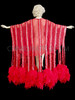 Red Sequin Drag Queen Feather Cape Coat