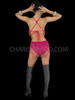 Fuchsia Sequined Leotard With Fuchsia Beaded Fringe