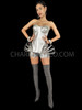 Futuristic Silver Vinyl Cage Corset