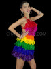 Rainbow Gay Pride Feather Flamingo Dress