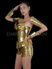 Golden Wonder Metallic Vinyl Body Armor Corset