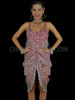 Pink Intricate Sequin Leotard Dress With Beaded Tassels