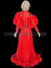 Regal Sexy Pleated Organza Red Drag Queen Coat With Sequins