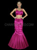 Fuchsia Mermaid Costume With Flared Skirt And Sexy Shell Bra
