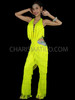 Neon Yellow Halter Fringe Salsa Dance Pants