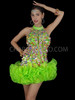 Shine Bright Neon Green Cutout Sequin Dress with Ruffled Organza Tutu