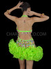 Shine Bright Neon Green Cutout Sequin Dress with Ruffled Organza Tutu