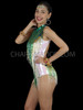 Dazzling Sequin Showtime Leotard with Beaded Fringe Embellishments