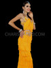 Elegant Charming Yellow Diva Fringed Dance Gown