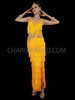 Elegant Charming Yellow Diva Fringed Dance Gown
