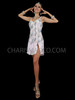 Silver And White Wave Diamond Patterned Salsa Fringe Pin-Up Dress