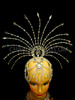 Diva Hair Cap Style Crystal Beaded Iridescent Sunburst Head Piece