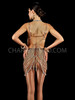 Intricate Golden Crystallized Body Chain Dress