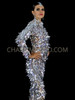 Futuristic Disco Thunder Rectangular Sequin Catsuit