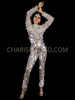 Futuristic Disco Thunder Rectangular Sequin Catsuit
