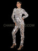 Futuristic Disco Thunder Rectangular Sequin Catsuit