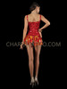 Metallic Red Sequin Corset With Loose Sequin Mini Skirt