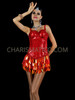 Metallic Red Sequin Corset With Loose Sequin Mini Skirt