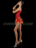 Metallic Red Sequin Corset With Loose Sequin Mini Skirt